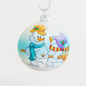 100mm snowman hand painted baubles