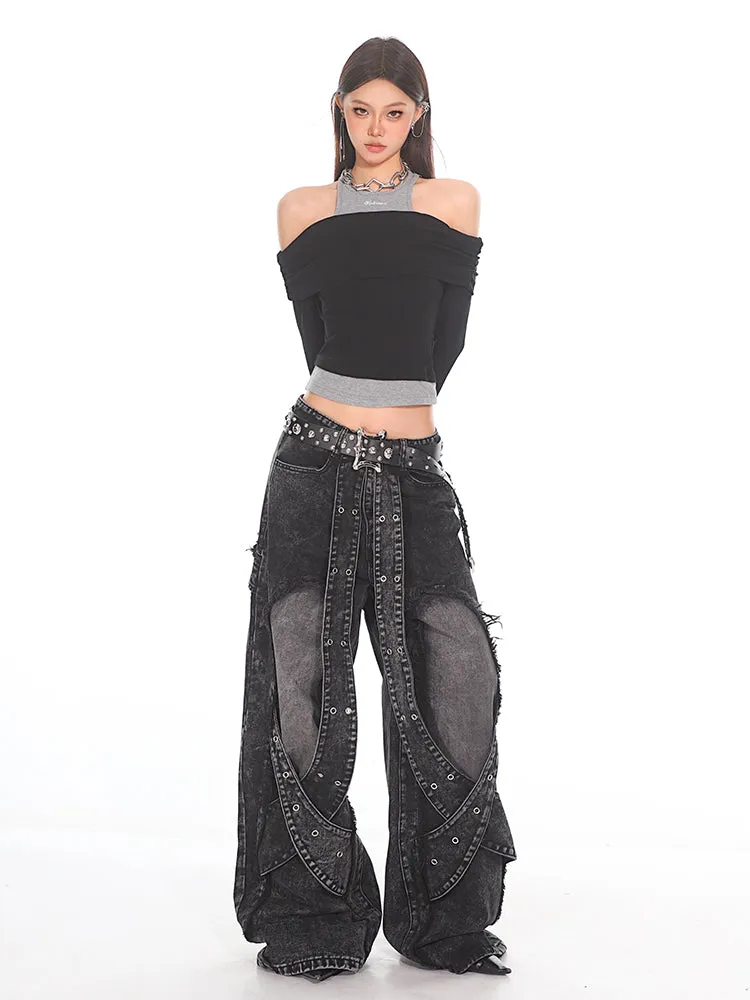 【24s Oct.】Heavy Distressed Deconstructed Washed Jeans