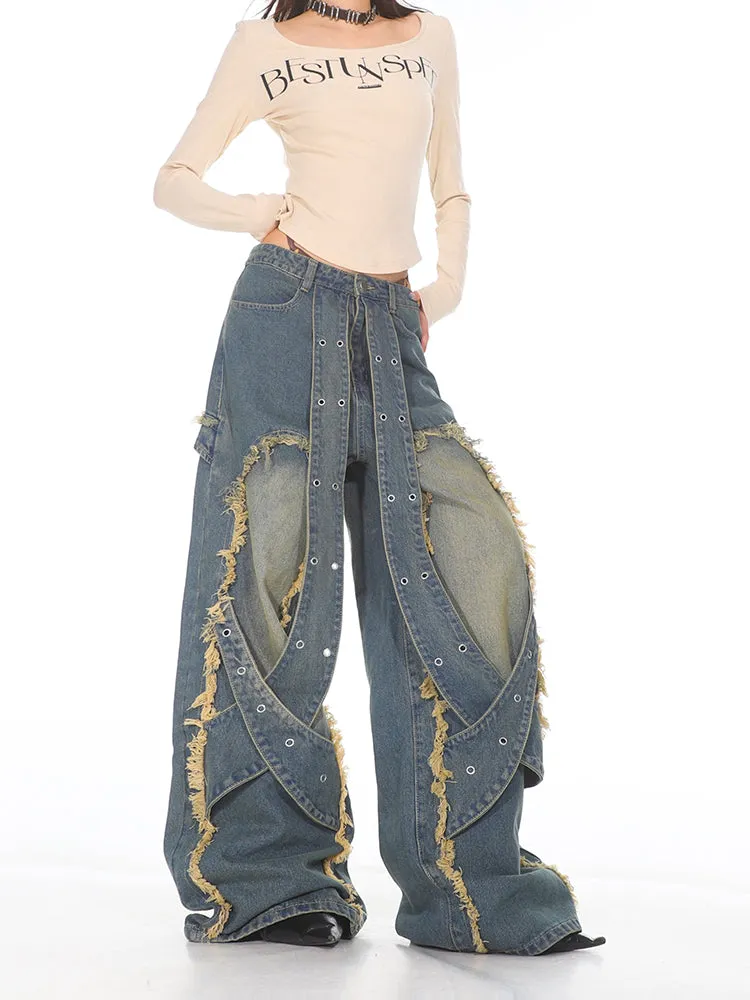 【24s Oct.】Heavy Distressed Deconstructed Washed Jeans