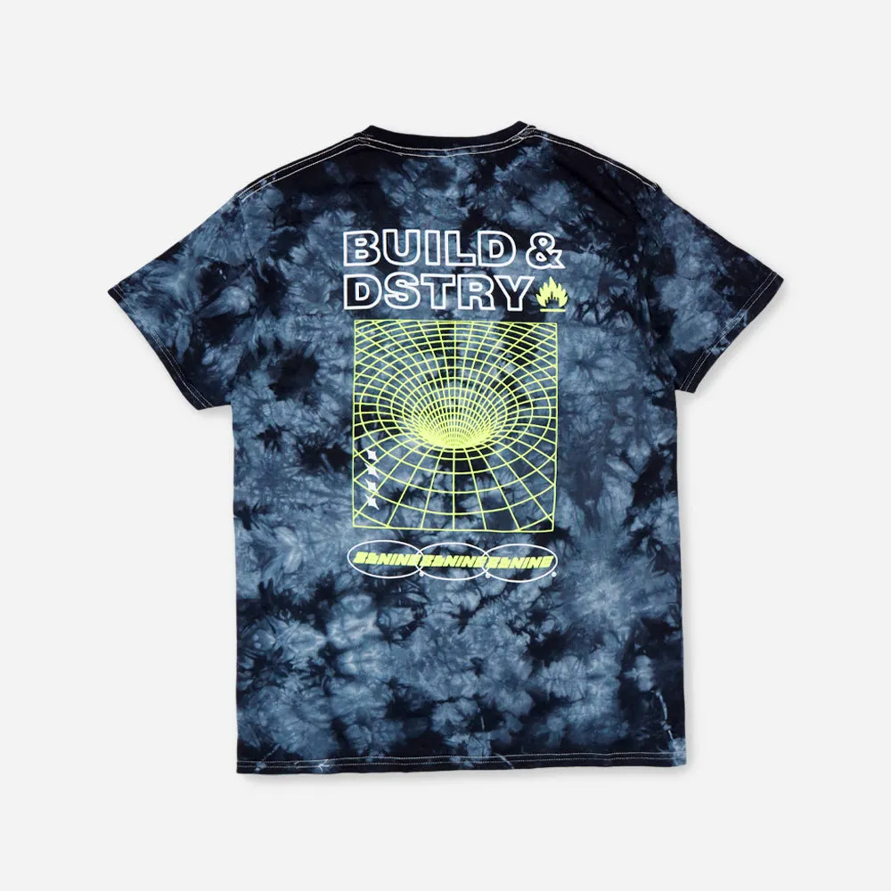 Acid Tie Dye T Shirt Black Crystal