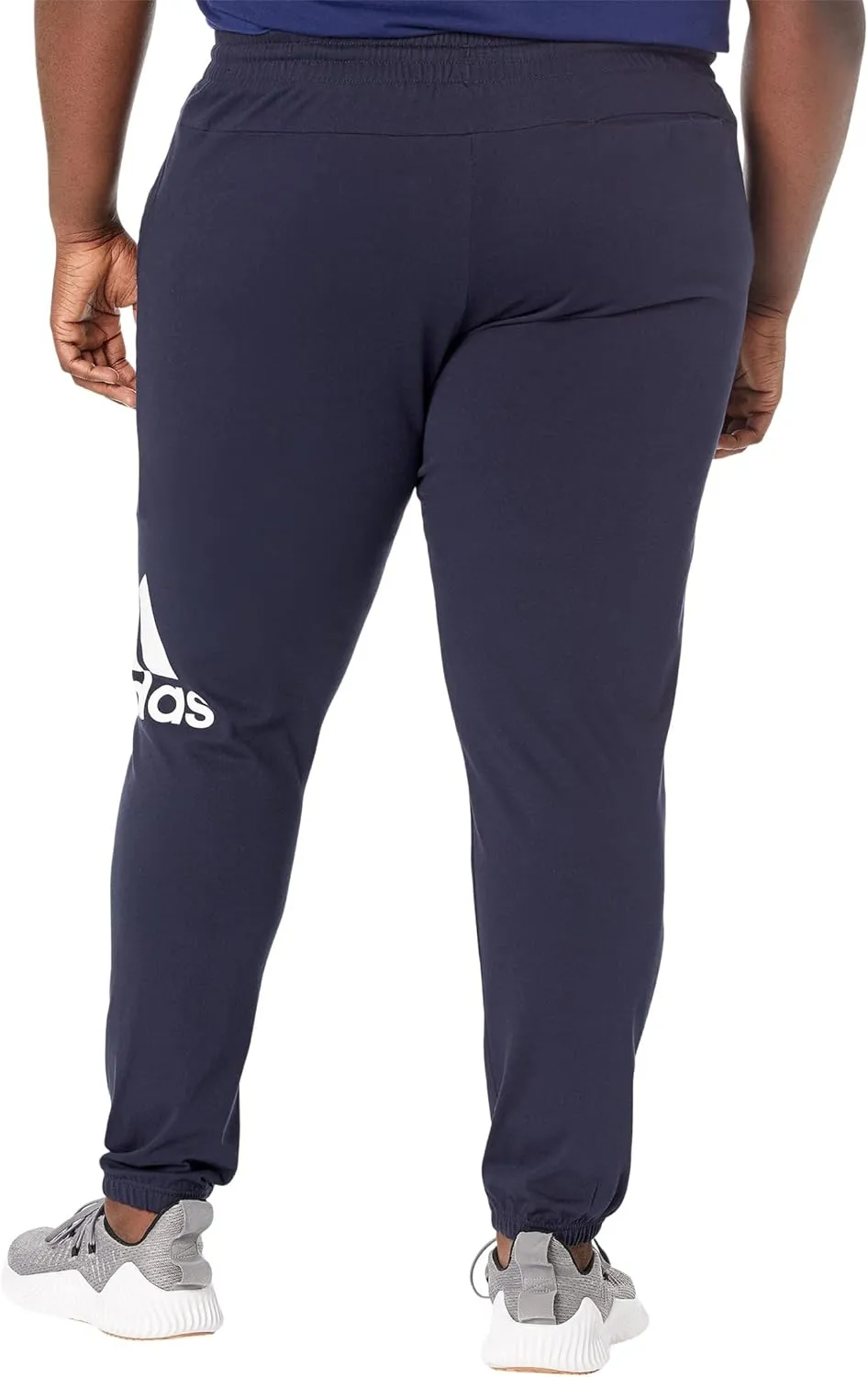 adidas Mens Essentials Logo Tapered Badge Sweatpants Training Casual - Black