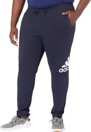 adidas Mens Essentials Logo Tapered Badge Sweatpants Training Casual - Black