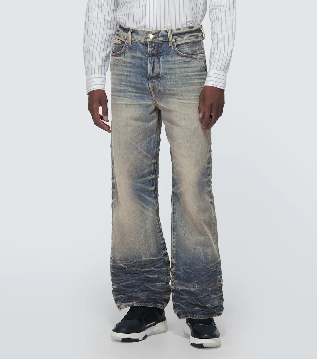 Amiri Wide Leg Baggy Jeans, Blue