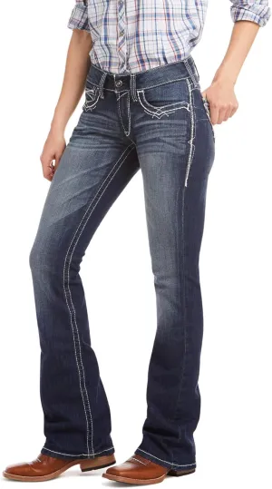 ARIAT Women's R.E.A.L. Mid Rise Stretch Entwined Boot Cut Jean