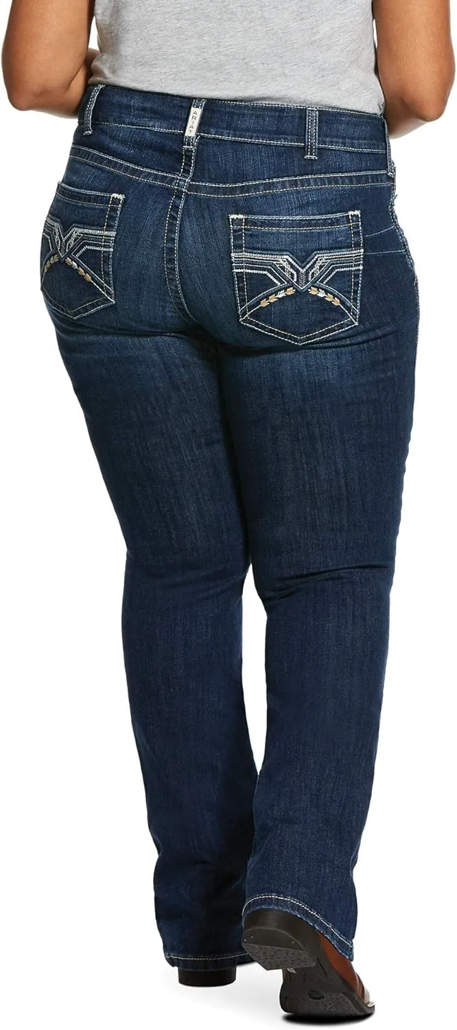 ARIAT Women's R.E.A.L. Mid Rise Stretch Entwined Boot Cut Jean
