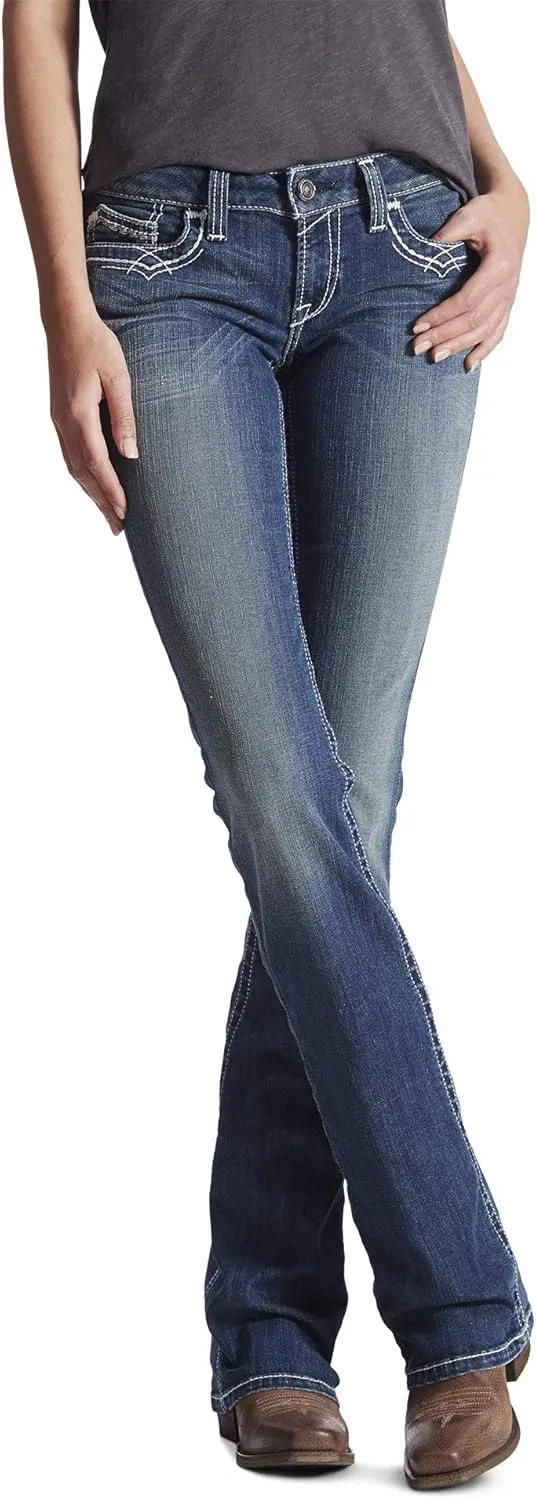 ARIAT Women's R.E.A.L. Mid Rise Stretch Entwined Boot Cut Jean
