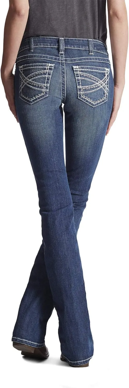 ARIAT Women's R.E.A.L. Mid Rise Stretch Entwined Boot Cut Jean