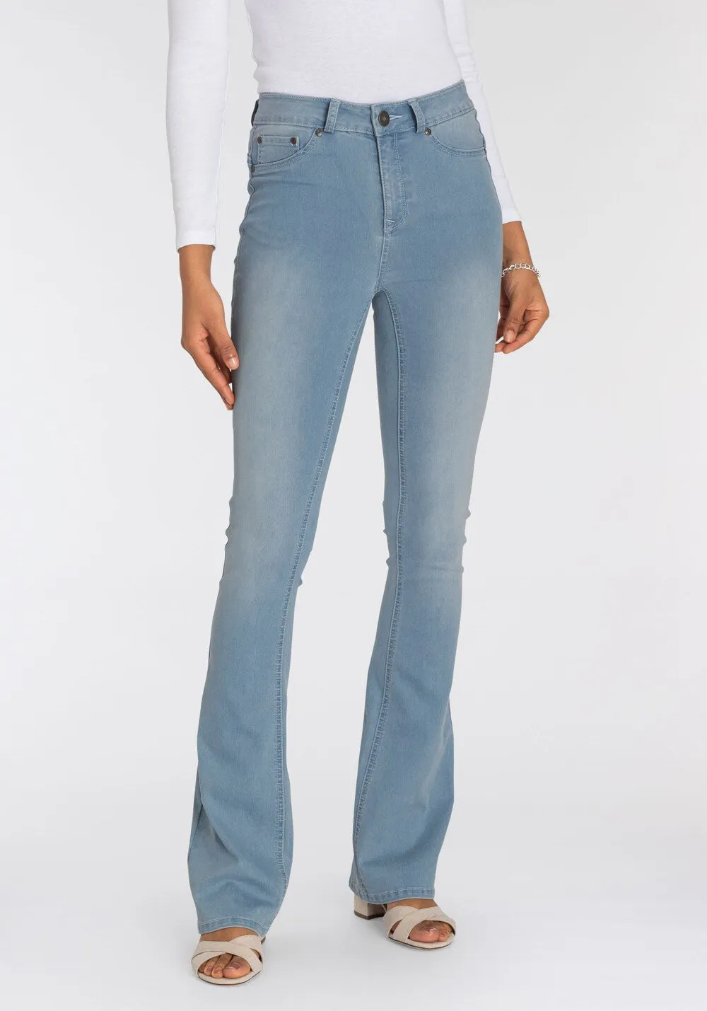 Arizona Flared Jeans, Blue
