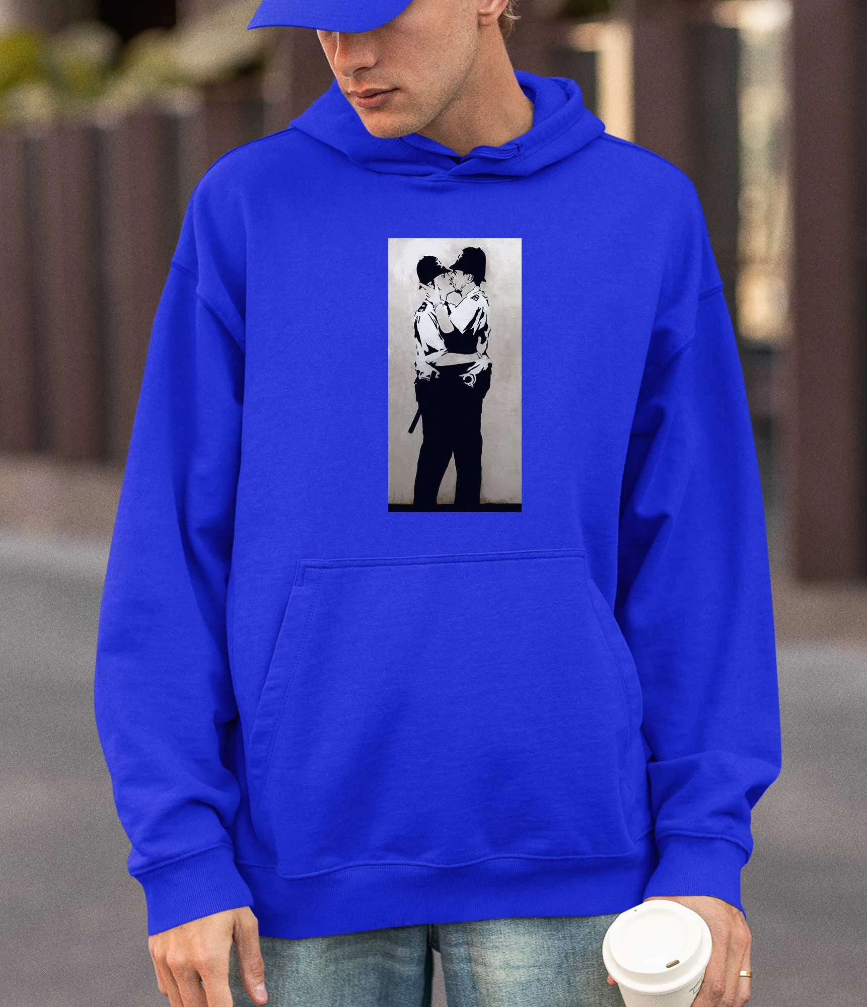 Banksy Hoodie - Kissing Coppers