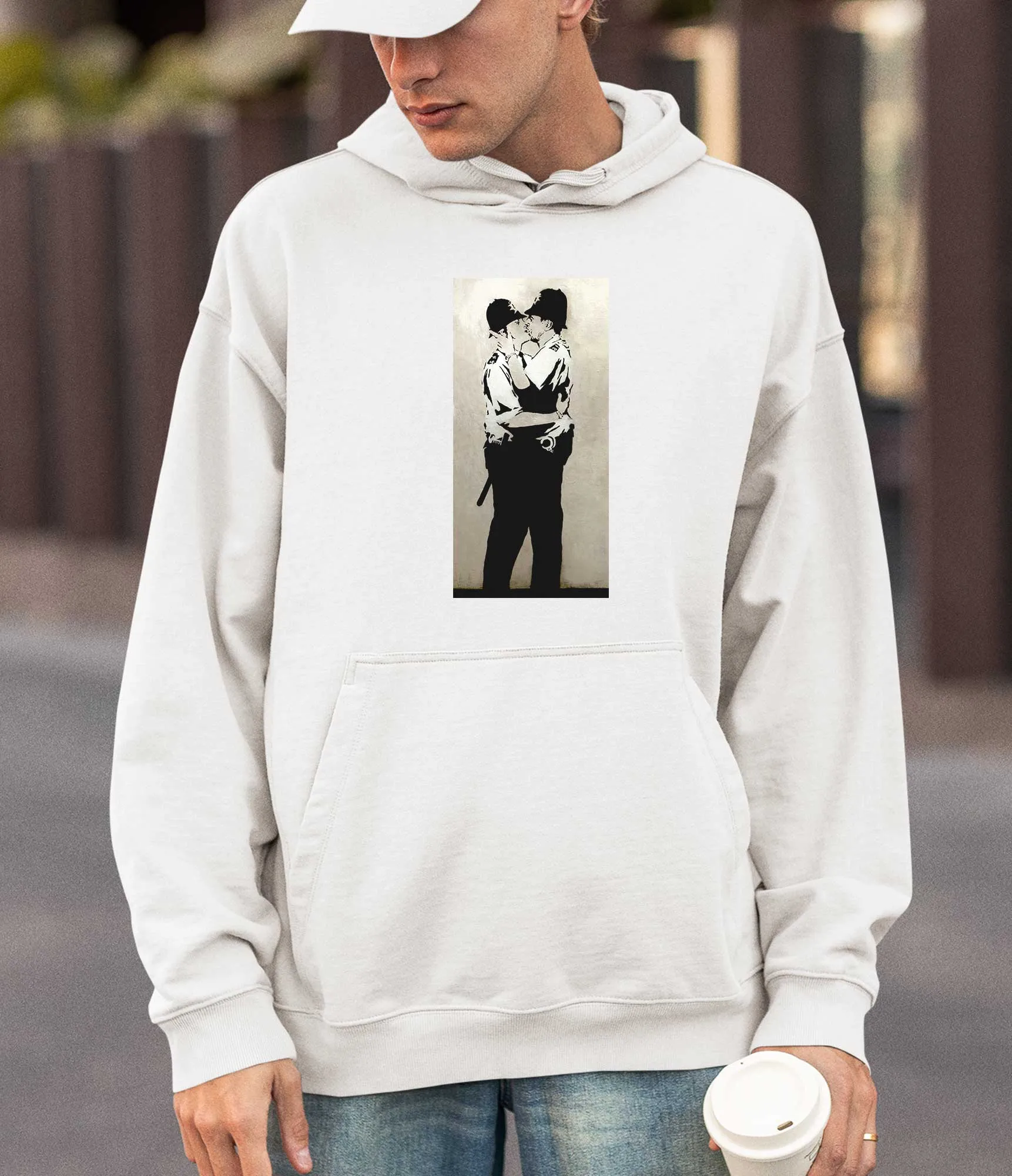 Banksy Hoodie - Kissing Coppers
