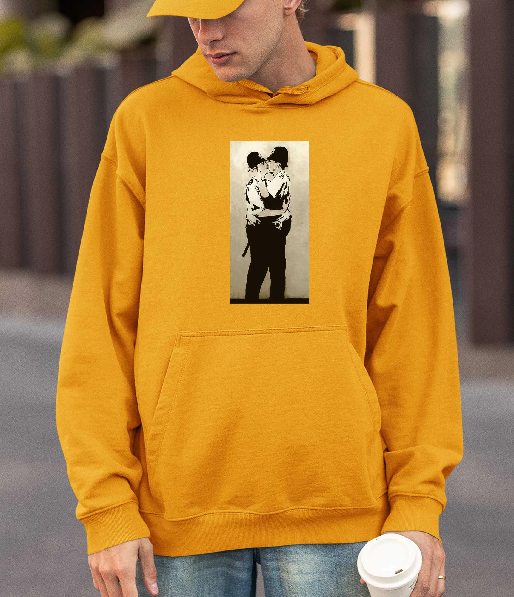 Banksy Hoodie - Kissing Coppers