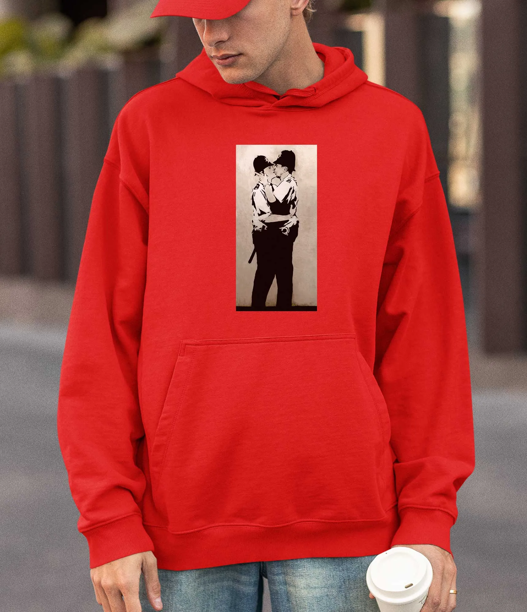 Banksy Hoodie - Kissing Coppers