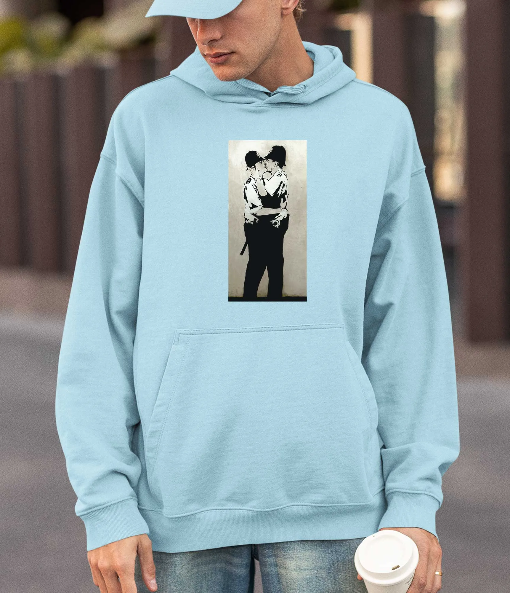 Banksy Hoodie - Kissing Coppers