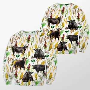 Black Angus Farm Wheat Pattern Fleece Sweatshirt Christmas Shirt