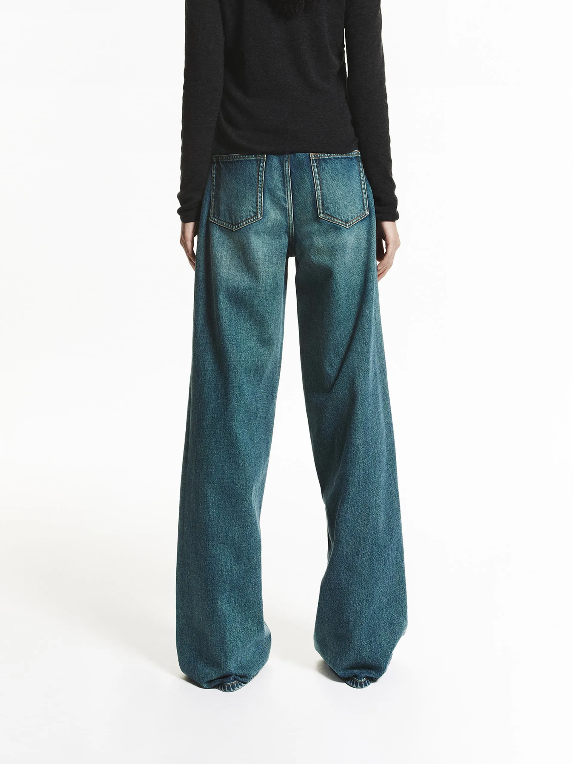 Blue Wash Wide Leg Jeans