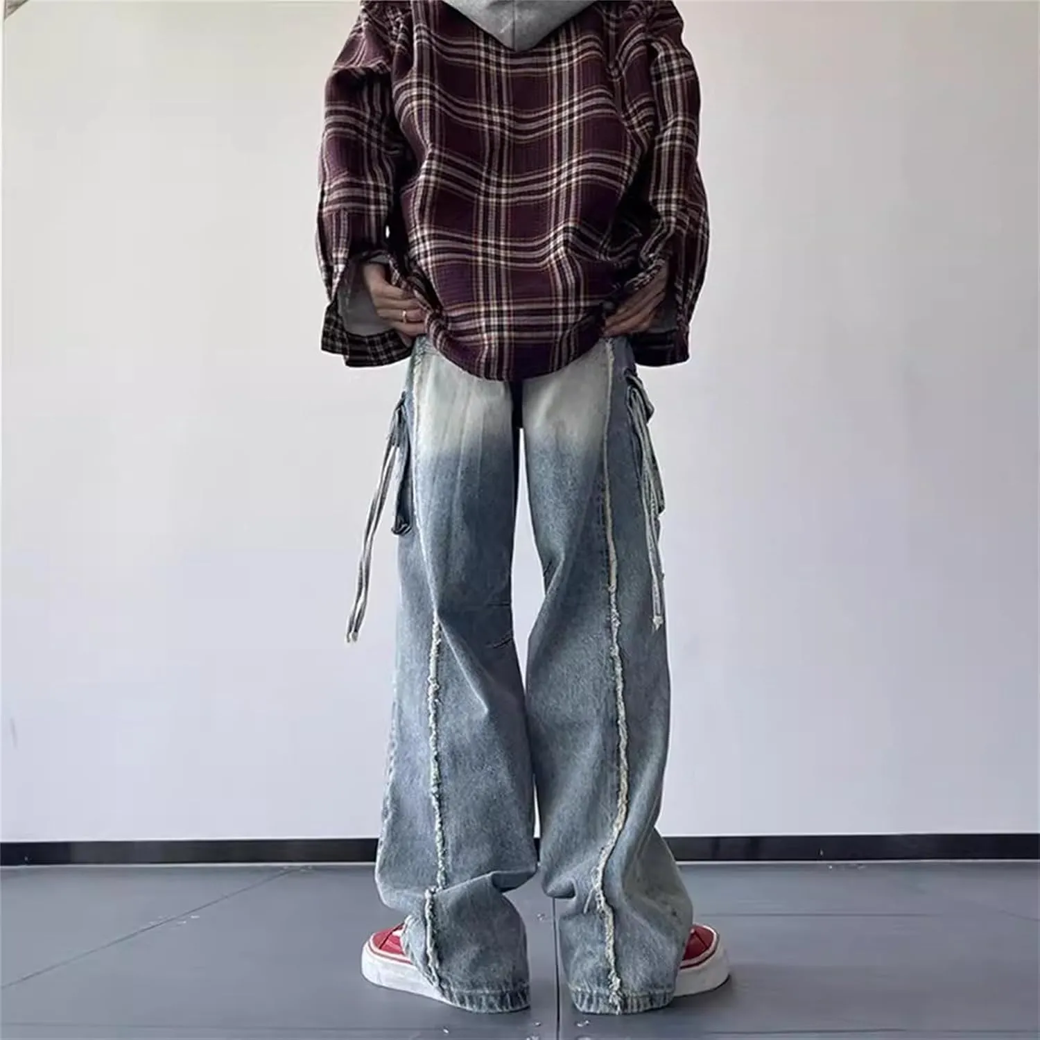 Cargo Jeans for Men Baggy Jeans for Men Mens Straight Leg Jean Ripped Jean Mens Fashion Hip Hop Grunge