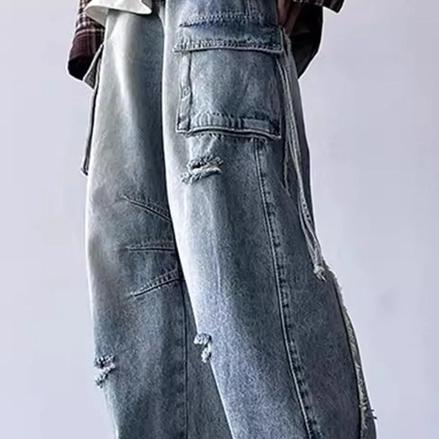 Cargo Jeans for Men Baggy Jeans for Men Mens Straight Leg Jean Ripped Jean Mens Fashion Hip Hop Grunge