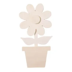 Chunky Unfinished Wood Shape Daisy