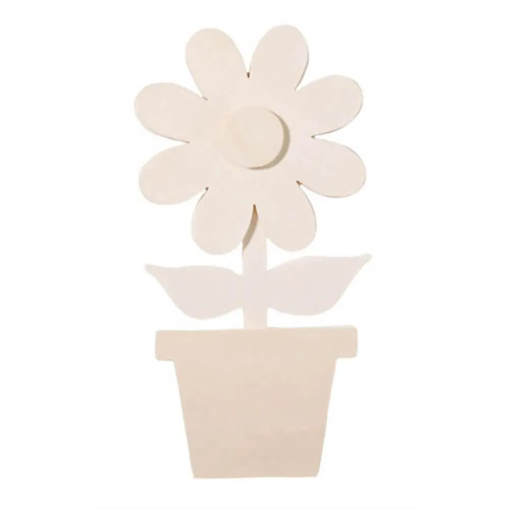 Chunky Unfinished Wood Shape Daisy