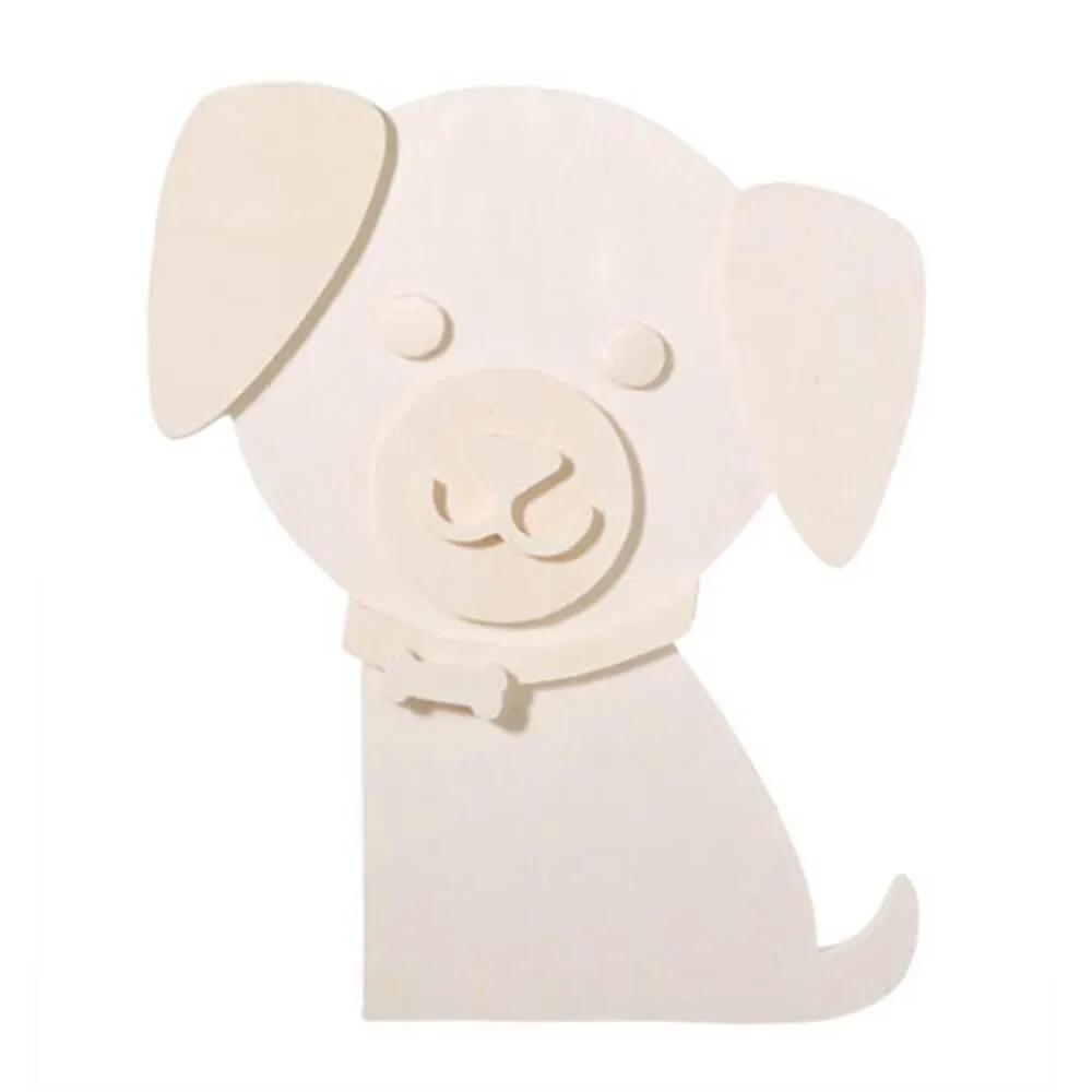 Chunky Unfinished Wood Shape Dog