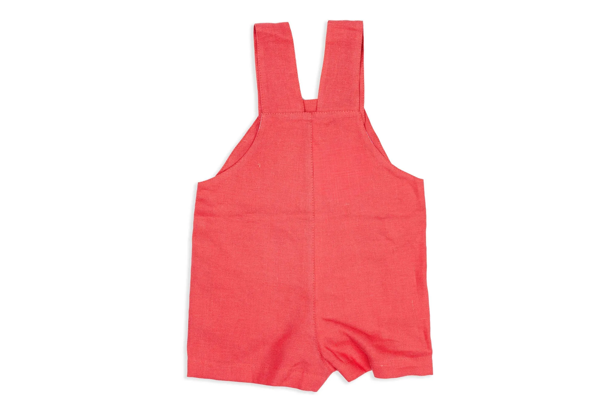 Coral Linen Shortalls