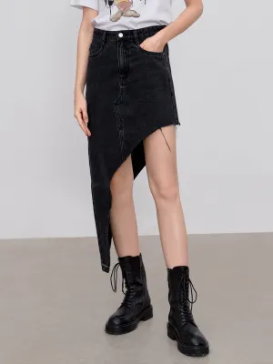 Cotton Irregular Denim Skirt