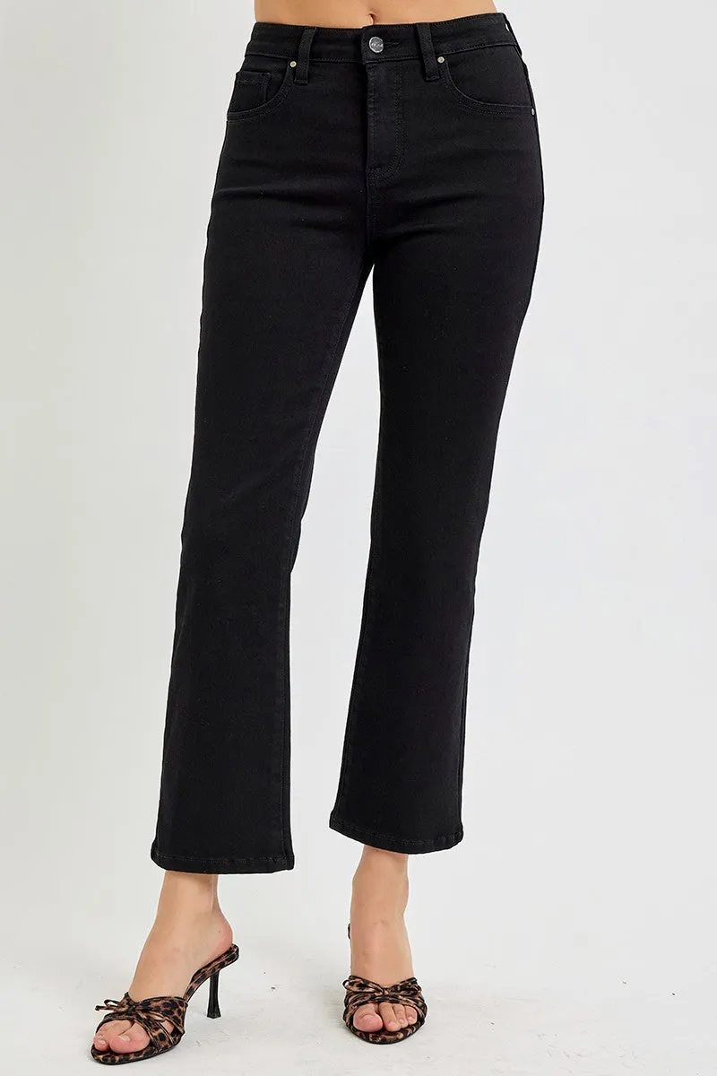 Cropped straight hi rise - Black