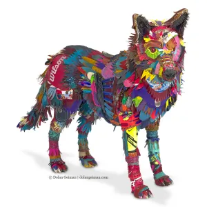 CUSTOM LIFE-SIZE WOLF original 3D sculpture