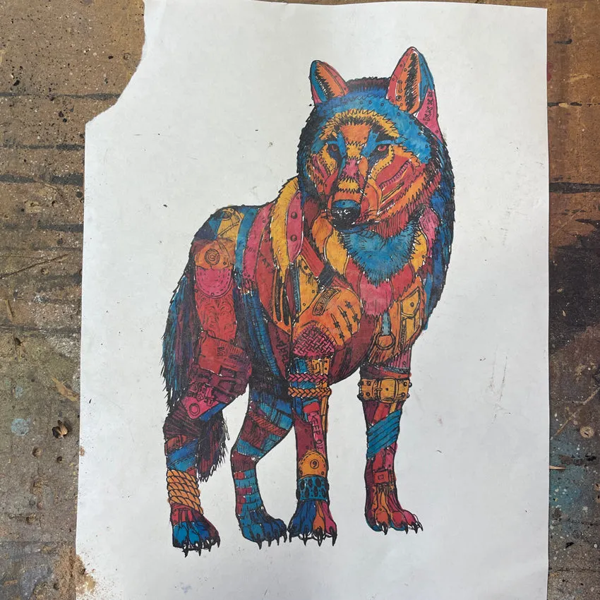 CUSTOM LIFE-SIZE WOLF original 3D sculpture