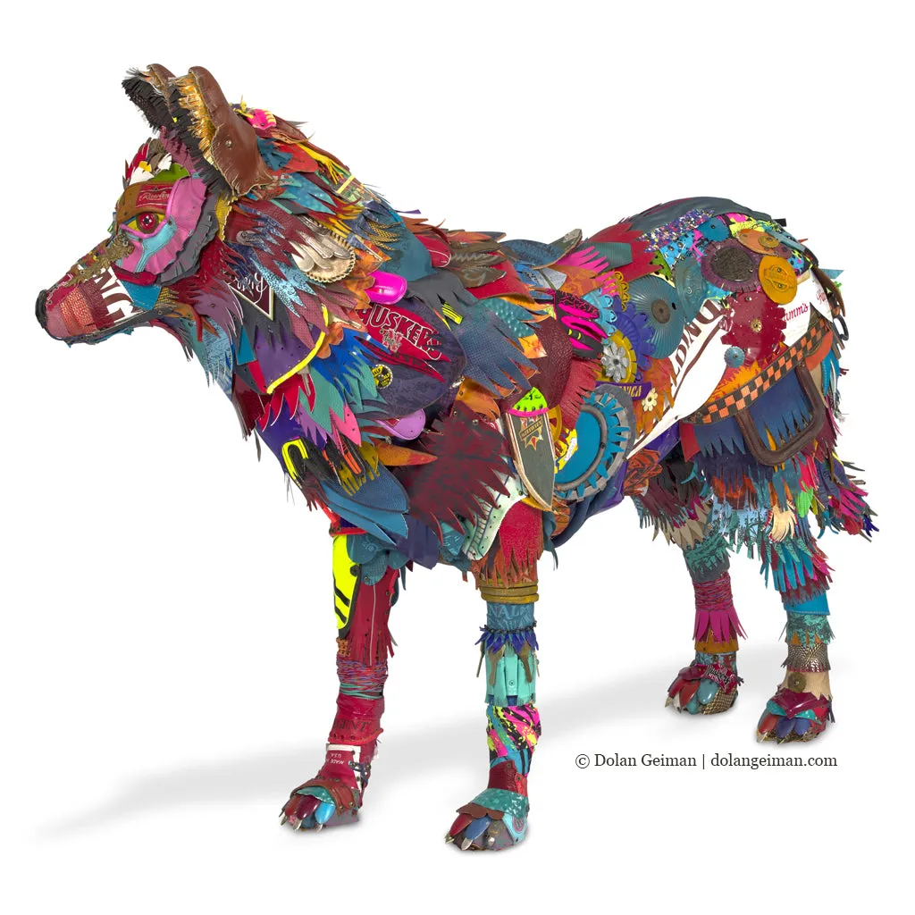 CUSTOM LIFE-SIZE WOLF original 3D sculpture