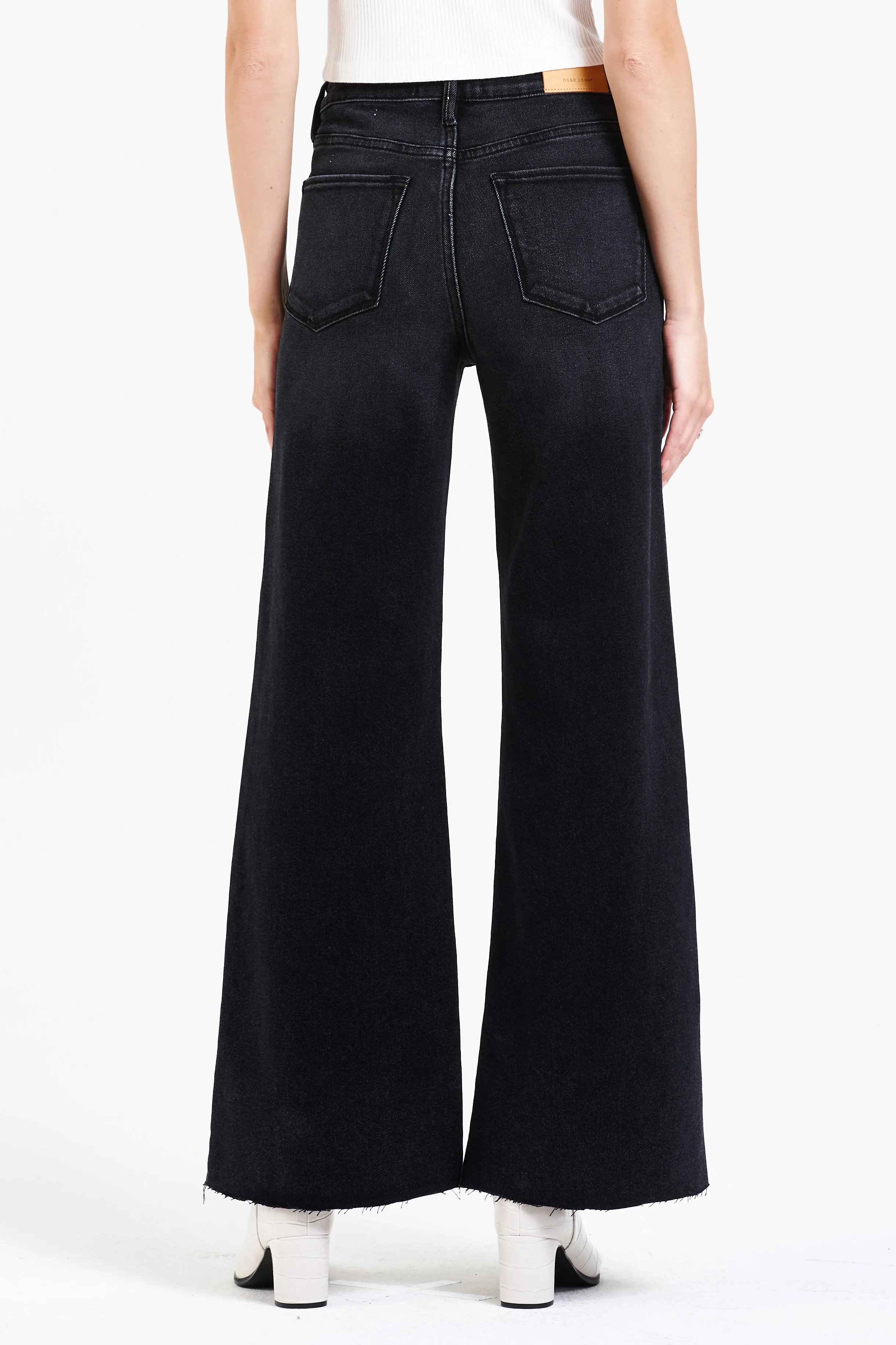 Dear John 'Fiona' Wide Leg Super High Rise Cropped Jeans in Stoneleigh