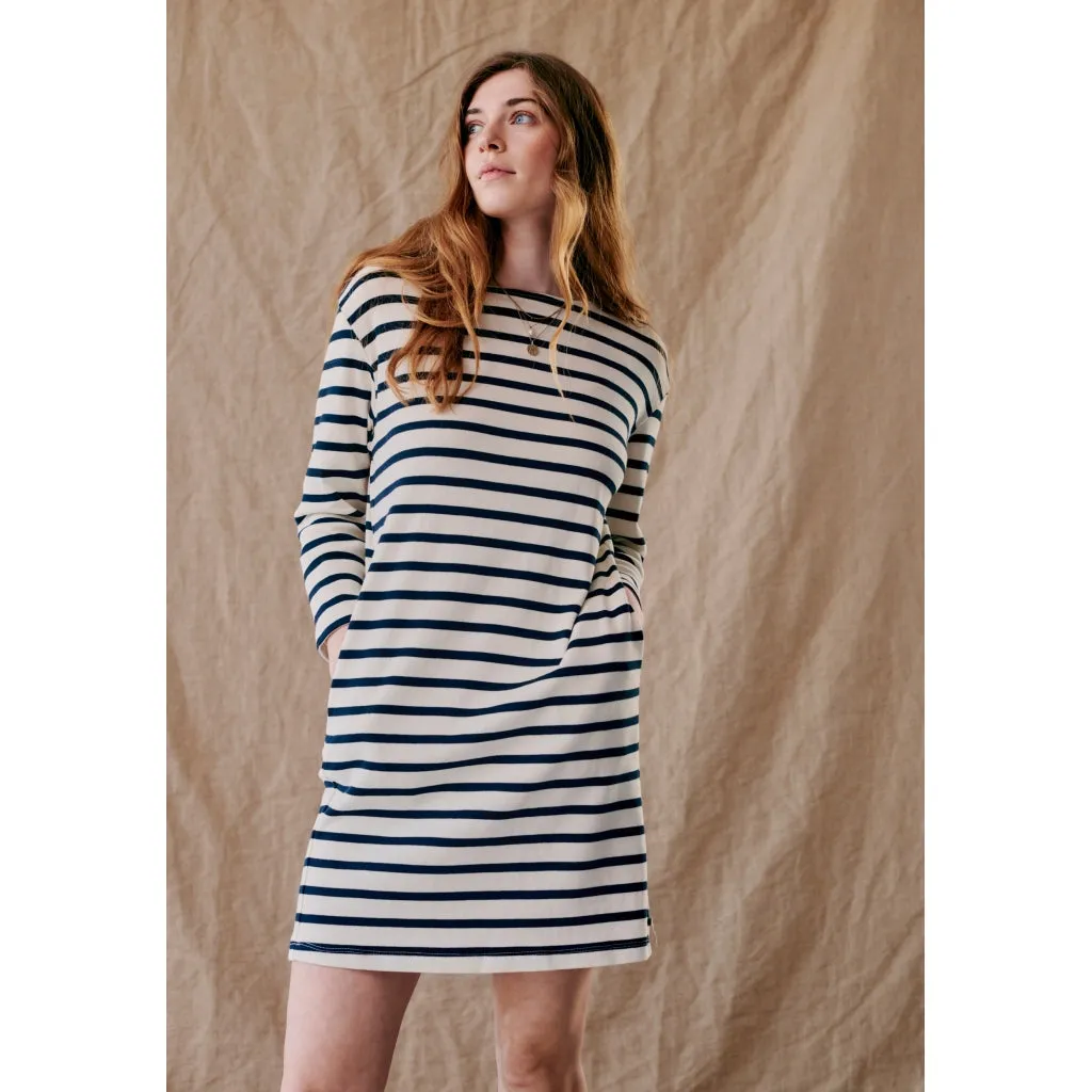 Dell Dress - Off White Stripe