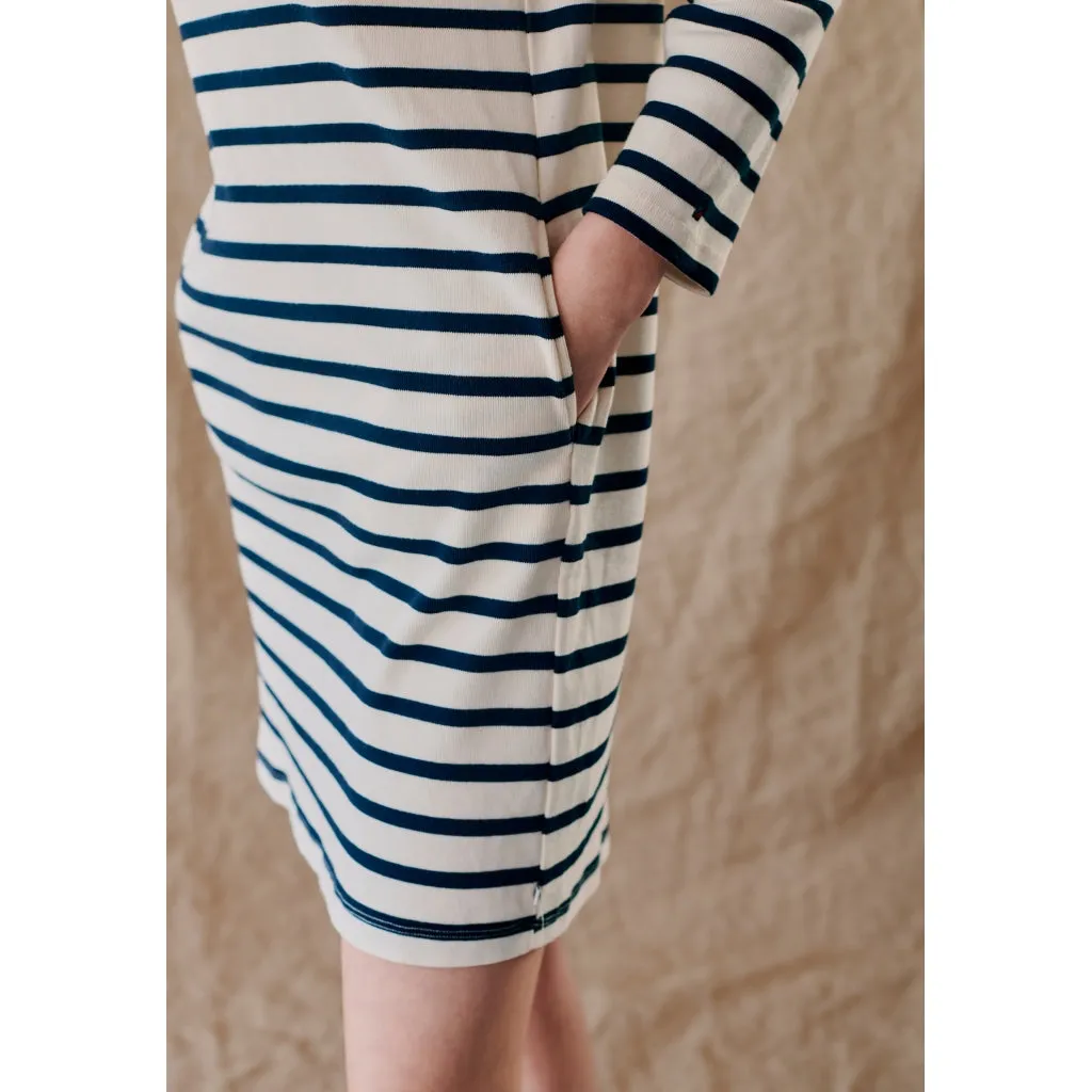 Dell Dress - Off White Stripe