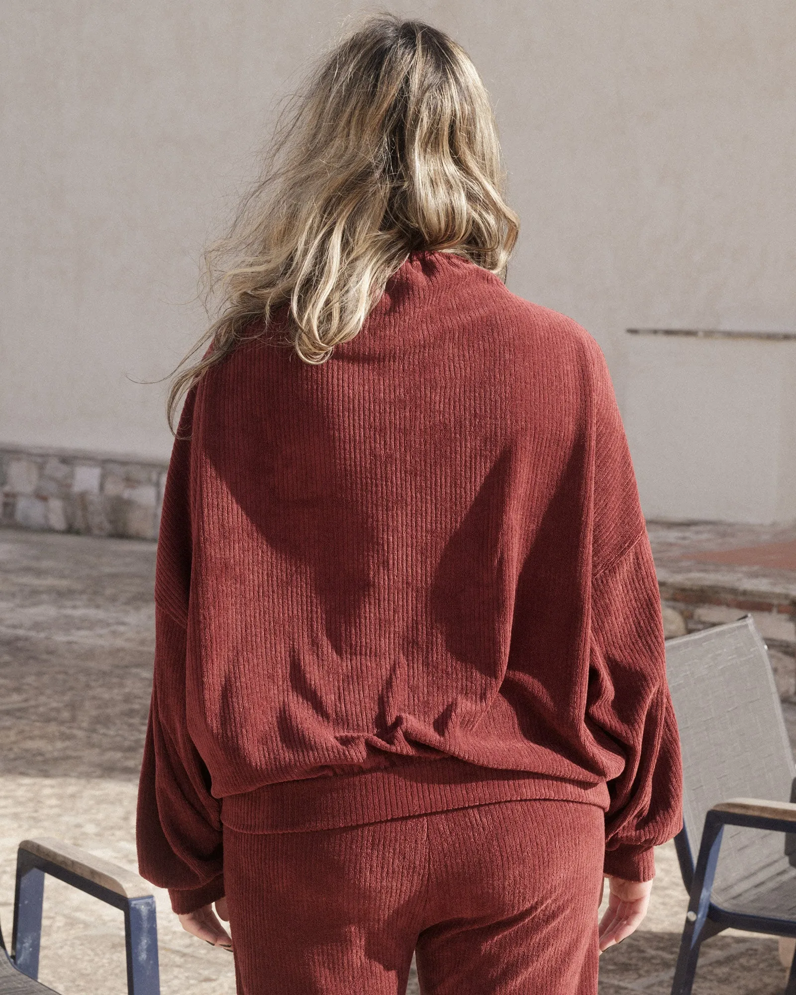 Douglas Pants - Organic Cotton Terry - Aster Brown Red