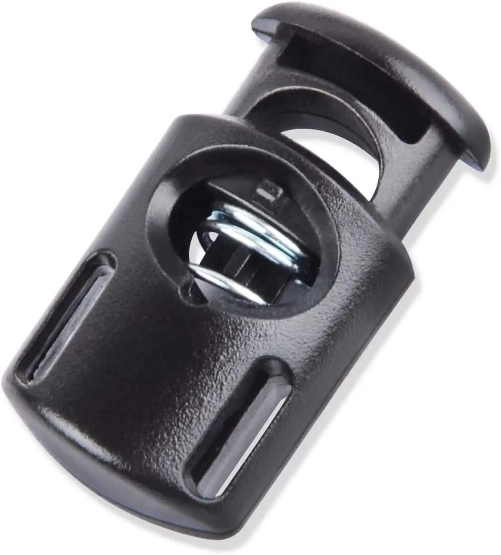 DYZD Plastic Cord Locks End Spring Stop Toggle Stoppers Multi-Colour (10PCS, Black)