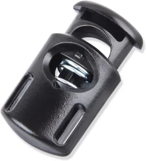 DYZD Plastic Cord Locks End Spring Stop Toggle Stoppers Multi-Colour (10PCS, Black)