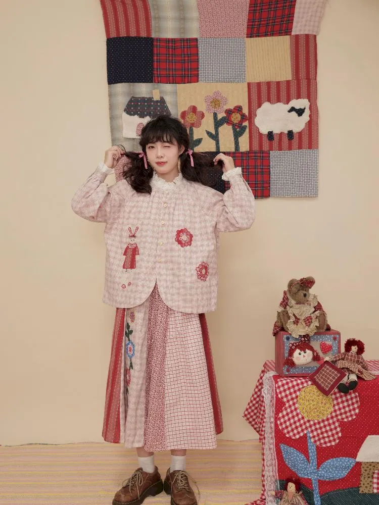 Flower Patchwork Shirt Half Skirt【s0000010348】