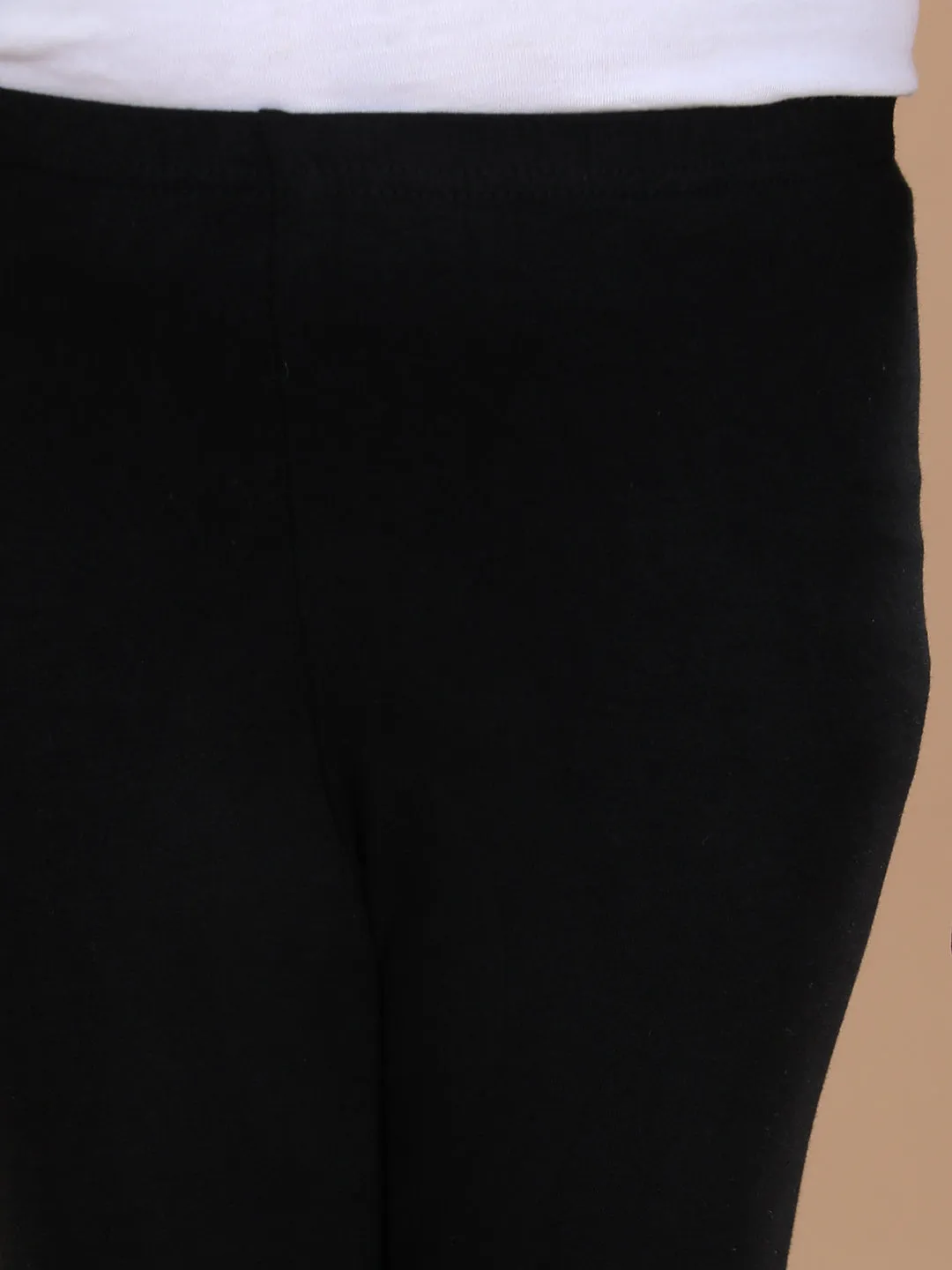 Girl's Pack Of 2 Solid Leggings- Red & Black - Stylestone Kid