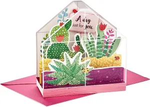 Hallmark Paper Wonder Displayable Pop Up Birthday Card or Mother's Day Card (Succulents),5 X 7. 2 inches,599RZW1015