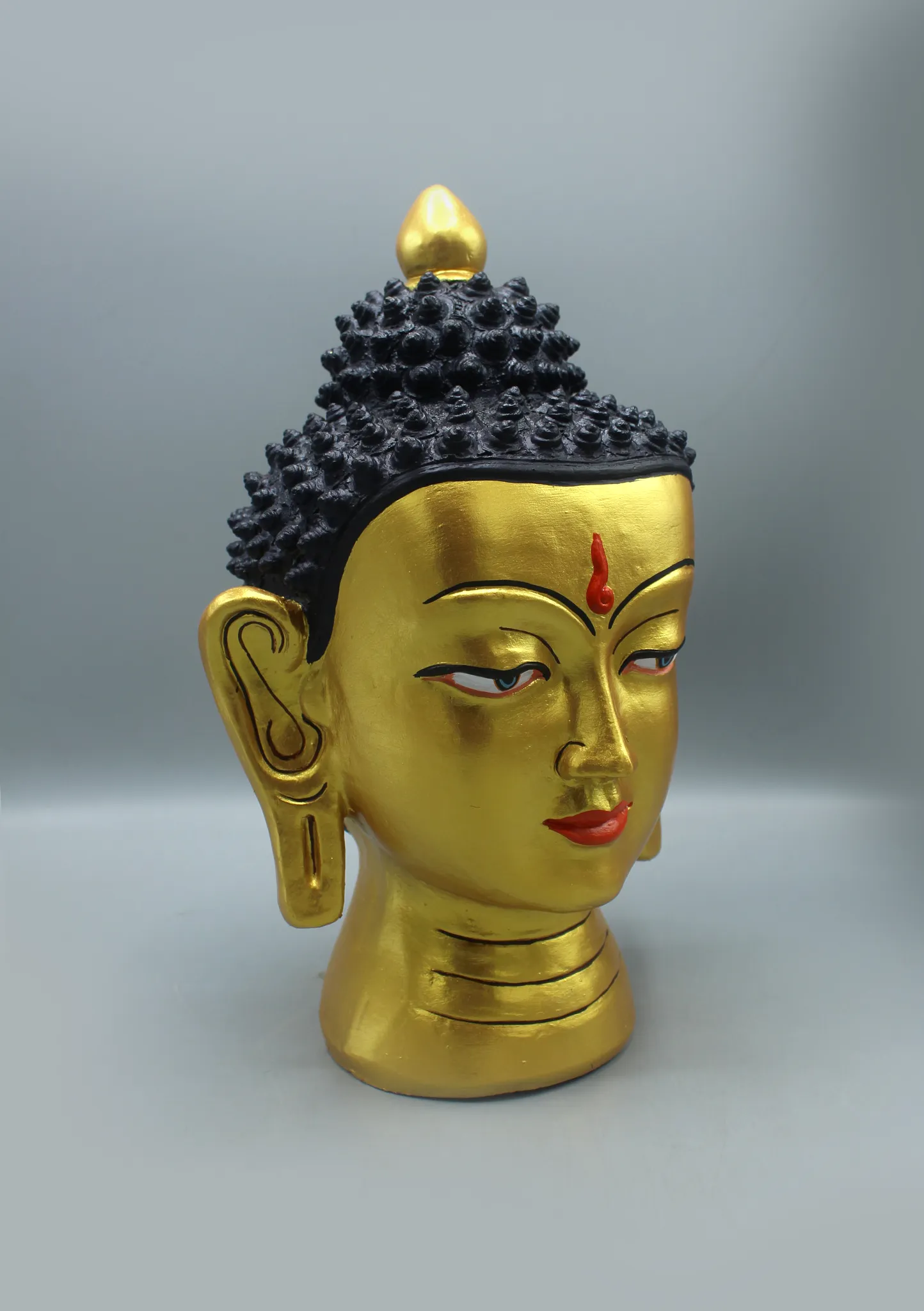 Hand-Painted Clay Buddha Head Large