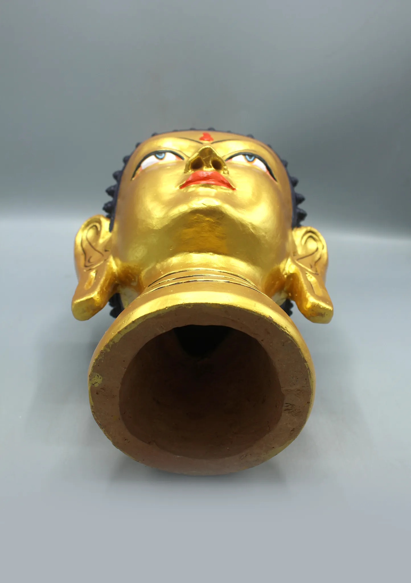 Hand-Painted Clay Buddha Head Large