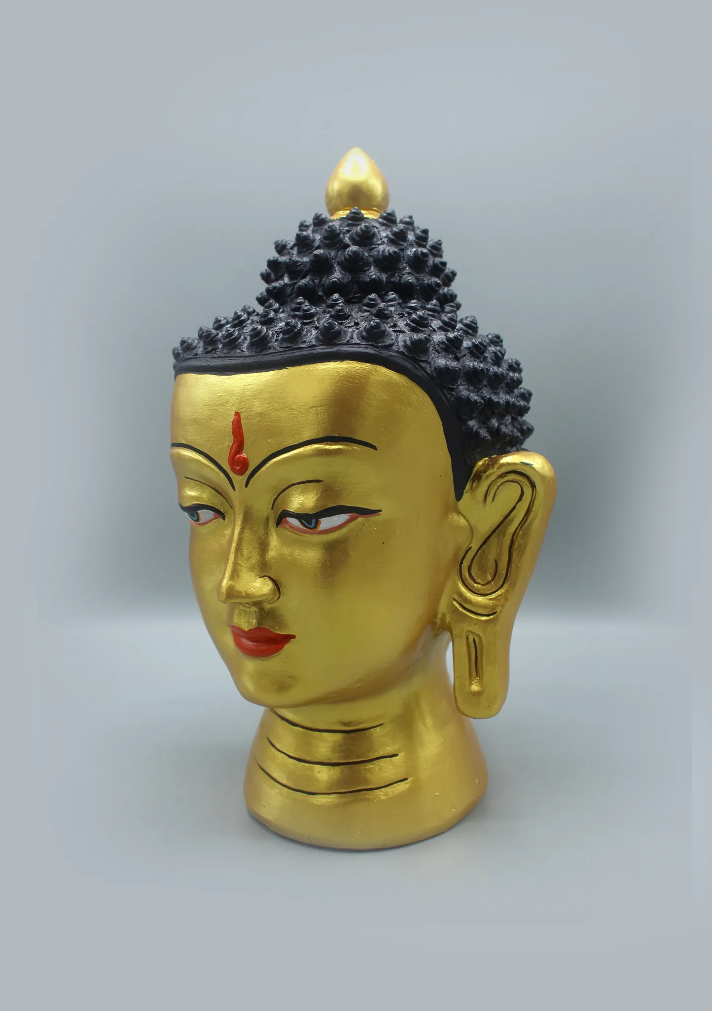Hand-Painted Clay Buddha Head Large