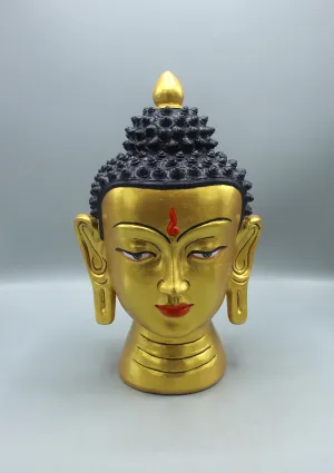 Hand-Painted Clay Buddha Head Large