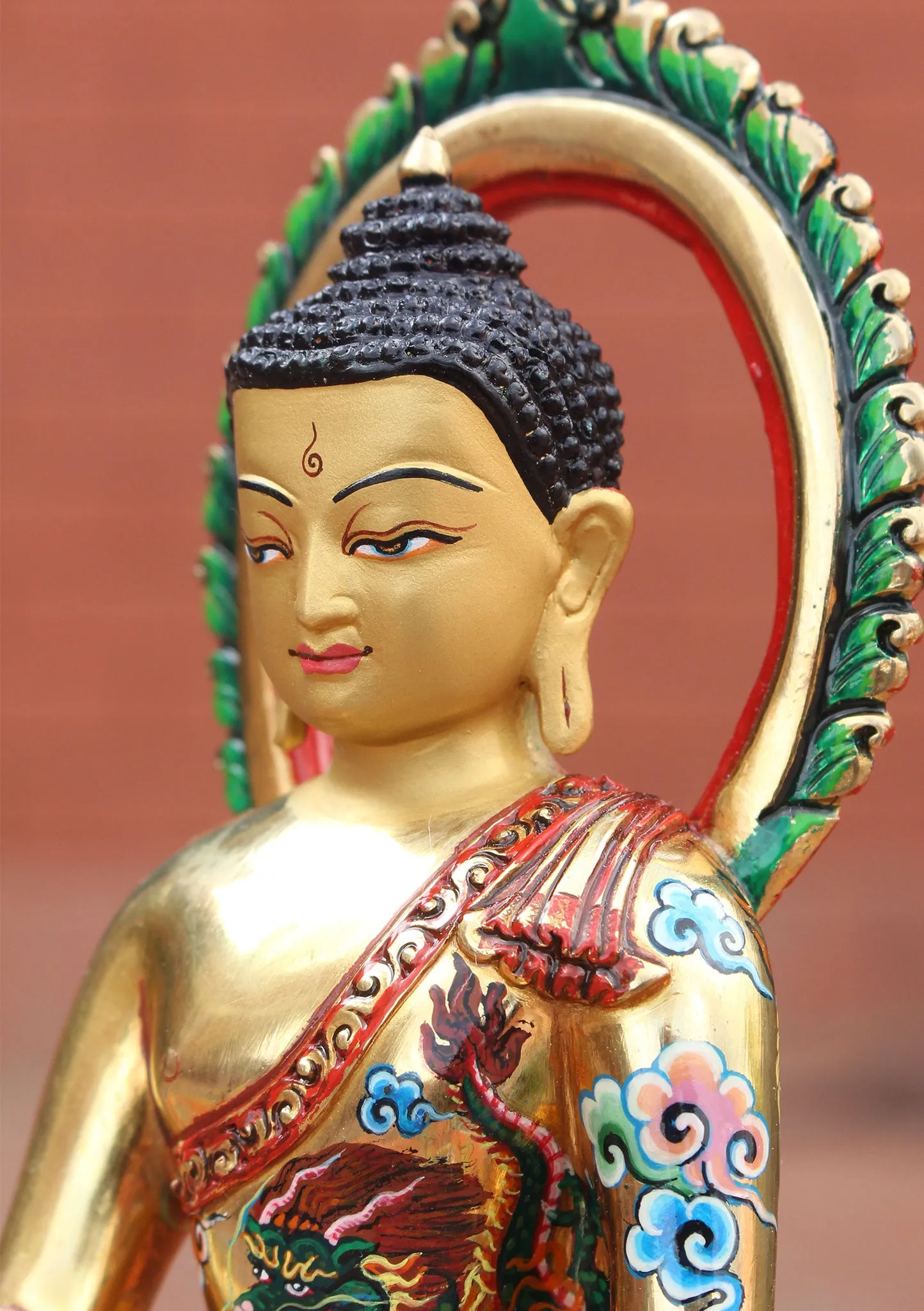 Hand Painted Shakyamuni Buddha Statue with Frame