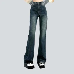 High-waist women's street jeans