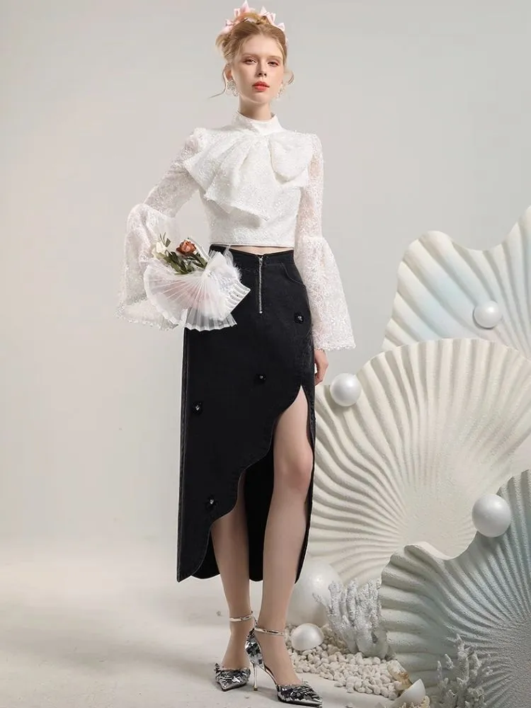 Irregular hem bustier skirt【s0000006834】