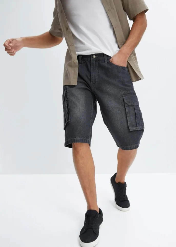 John Baner Jeanswear Loose Fit Cargo Shorts, Black