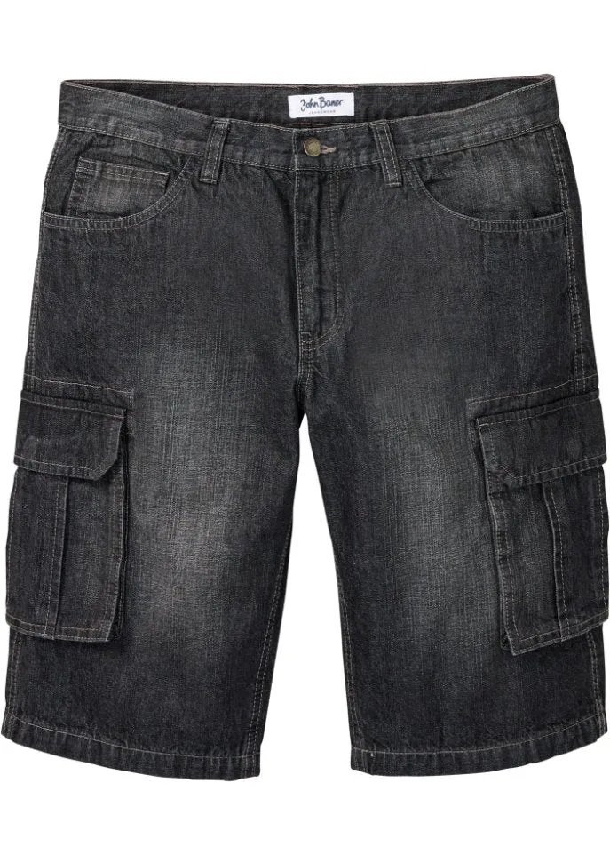 John Baner Jeanswear Loose Fit Cargo Shorts, Black