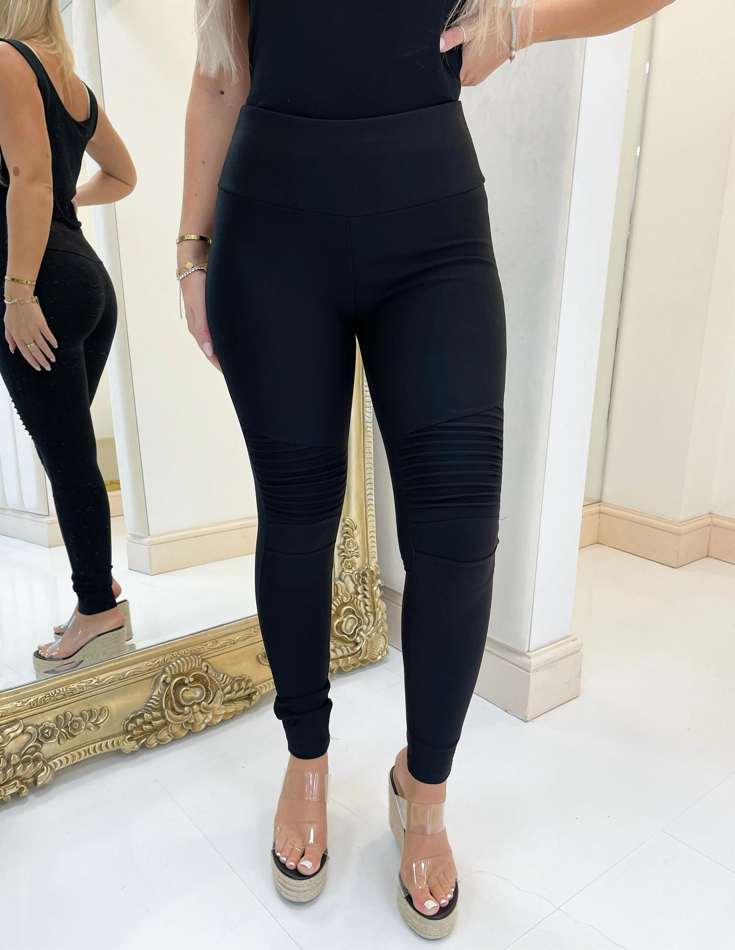 Josie black biker leggings