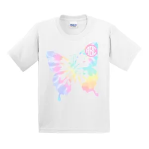 Kids Monogrammed 'Tie Dye Butterfly' T-Shirt